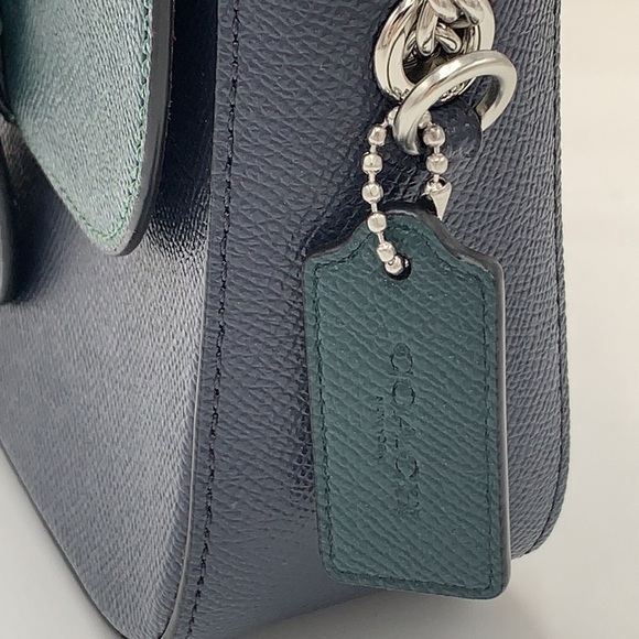 Gemma Crossbody In Colorblock With Apple Buckle FOREST MIDNIGHT NAVY COLOR - Picture 14 of 15